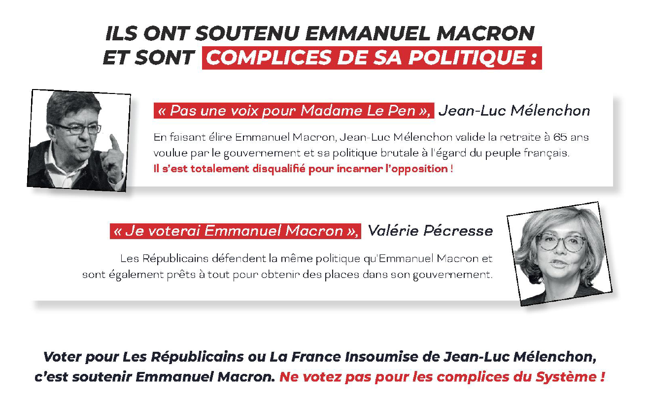 LR et Mélenchon les complices de Macron