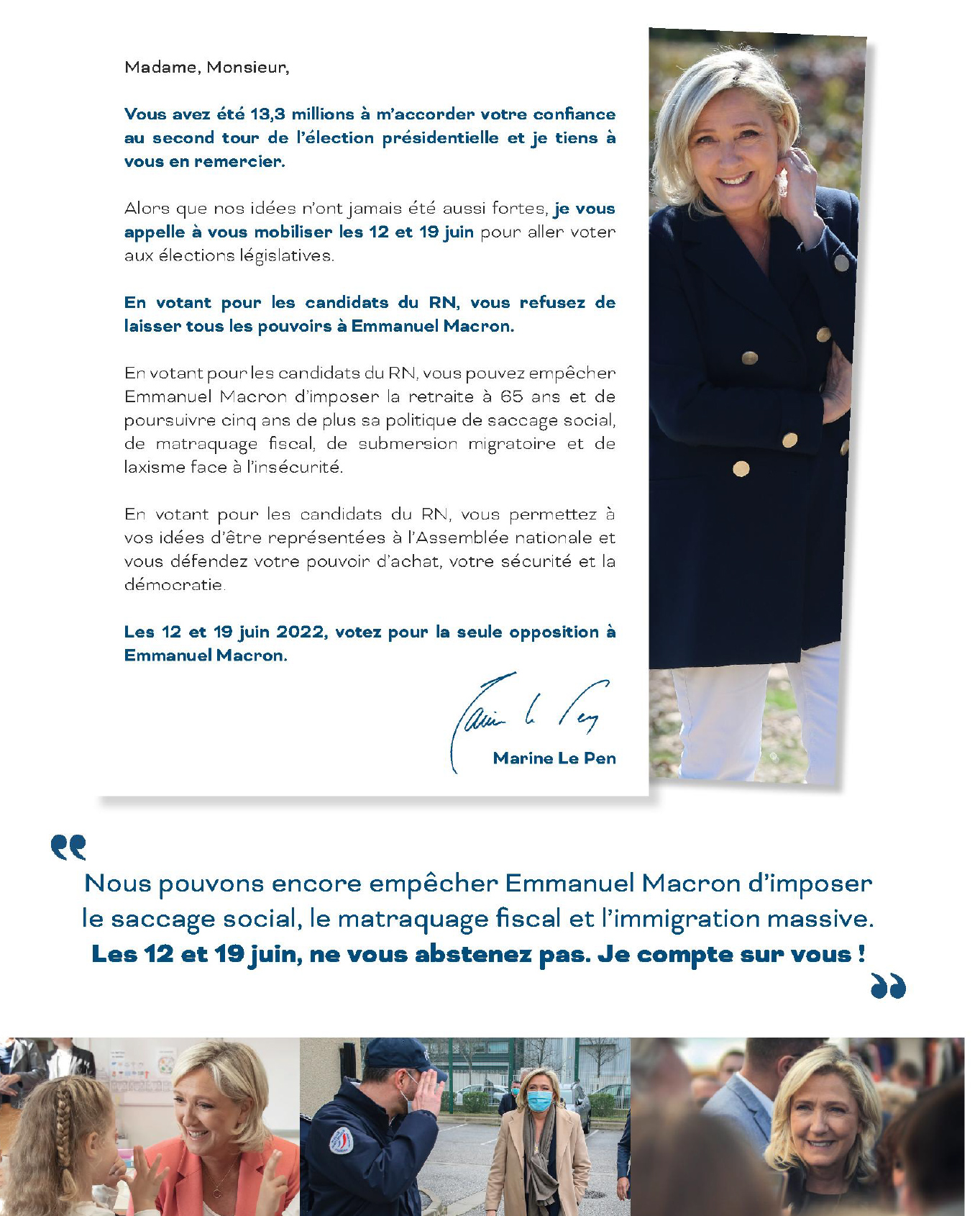 Message de Marine le Pen